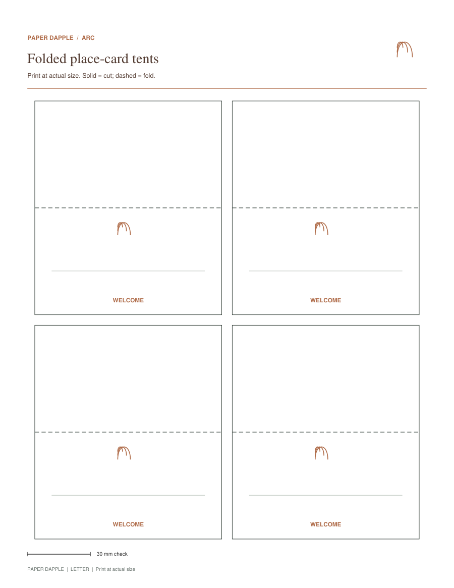 Preview of Folded place cards