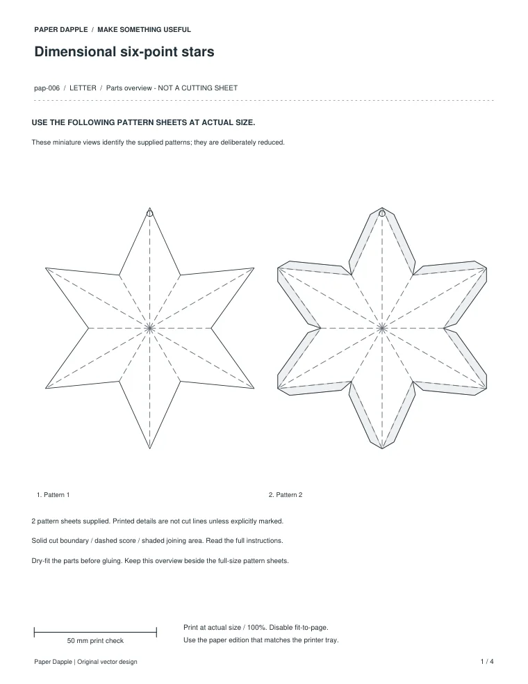 Preview of Dimensional six-point stars