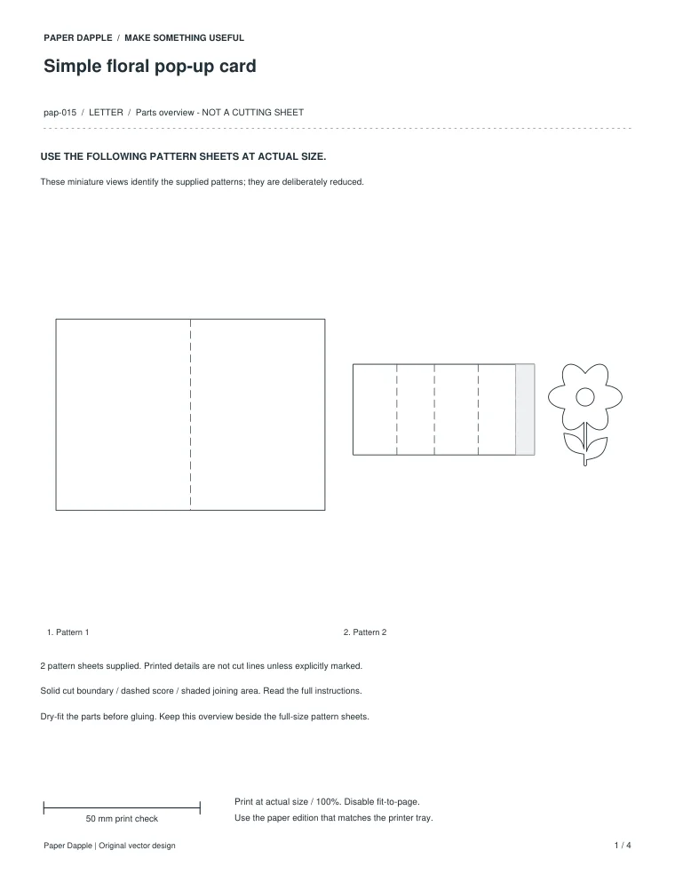 Preview of Simple floral pop-up card