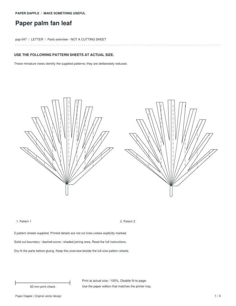 Preview of Paper palm fan leaf