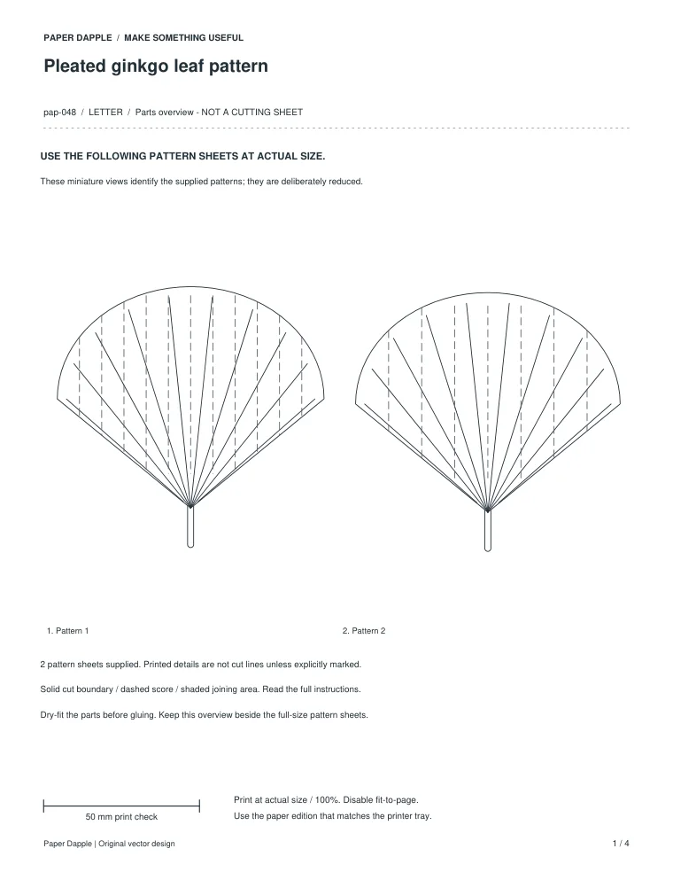 Preview of Pleated ginkgo leaf pattern