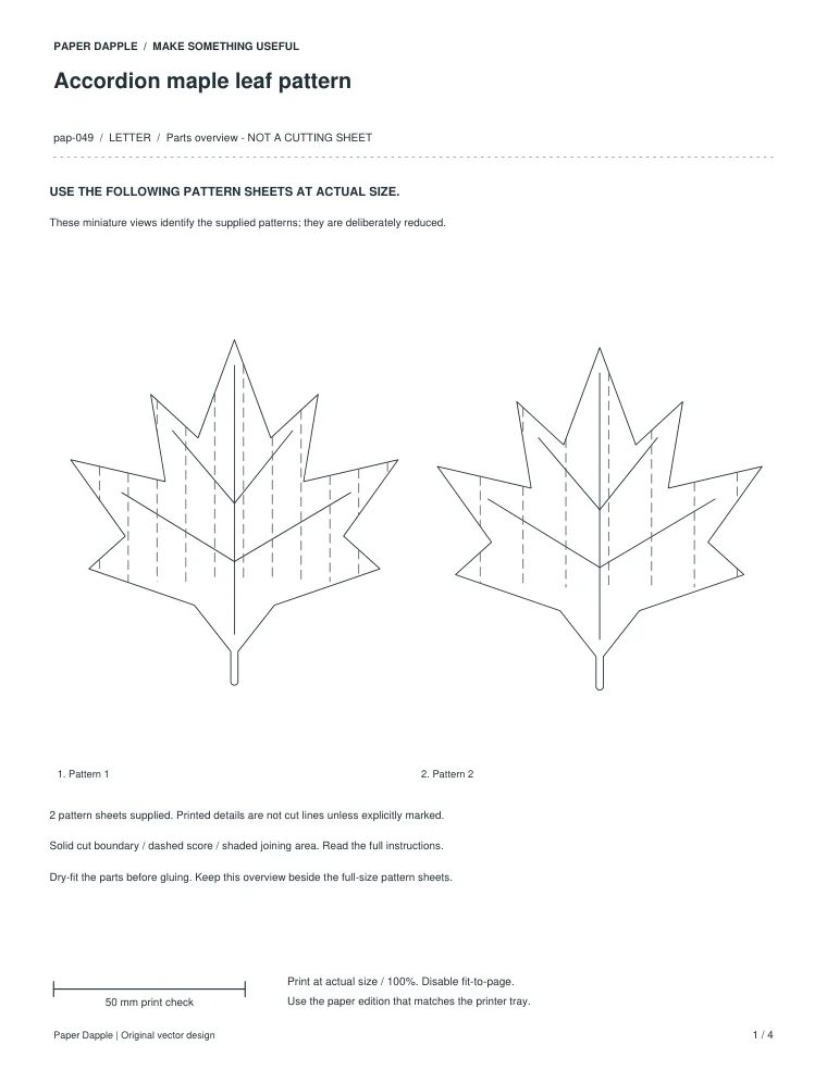 Preview of Accordion maple leaf pattern