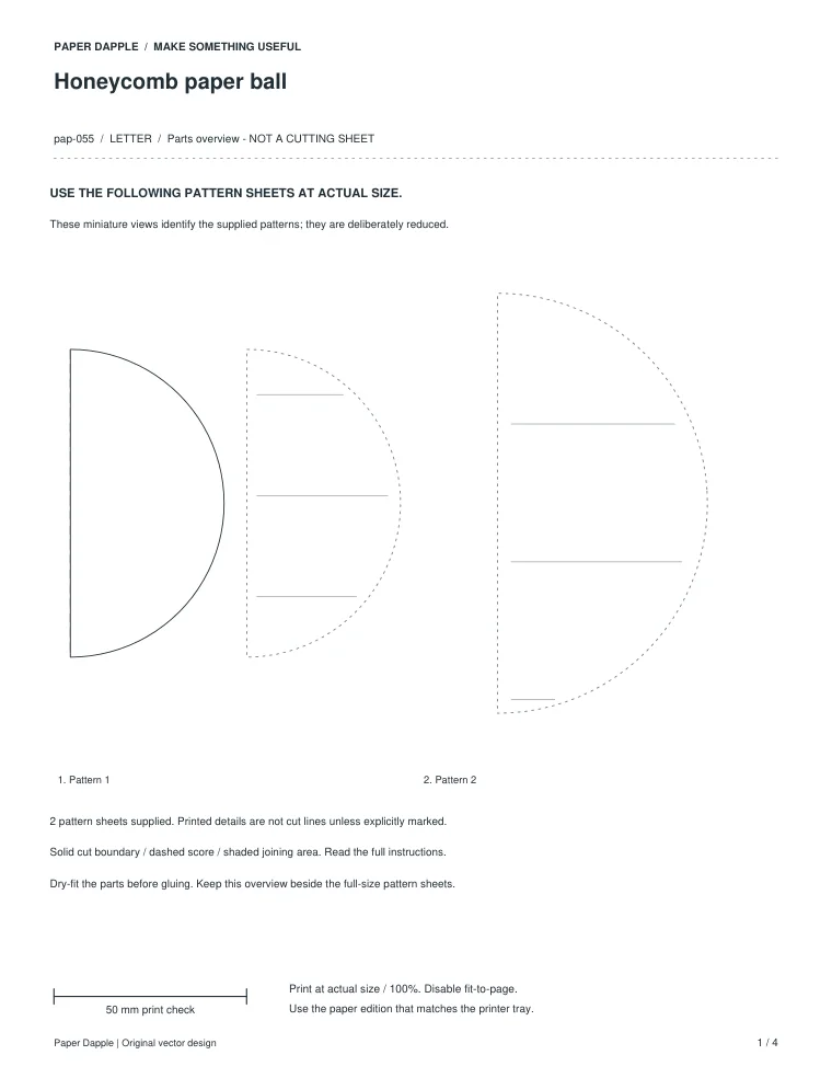 Preview of Honeycomb paper ball