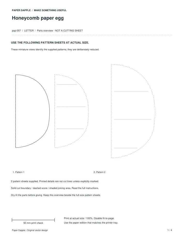 Preview of Honeycomb paper egg