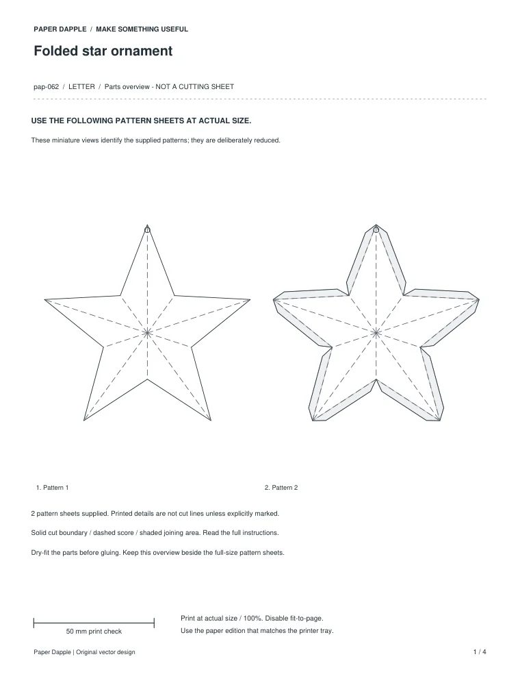 Preview of Folded star ornament