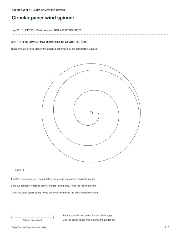 Preview of Circular paper wind spinner