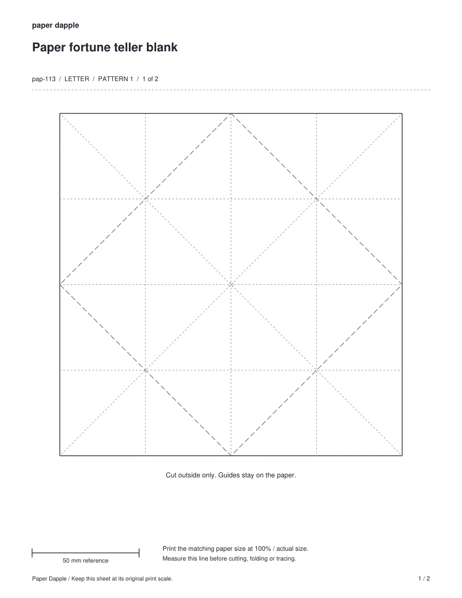 Preview of Paper fortune teller blank