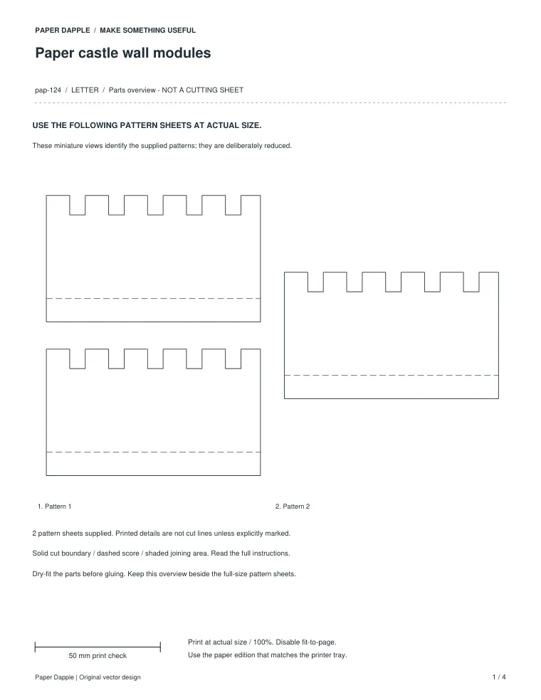 Preview of Paper castle wall modules