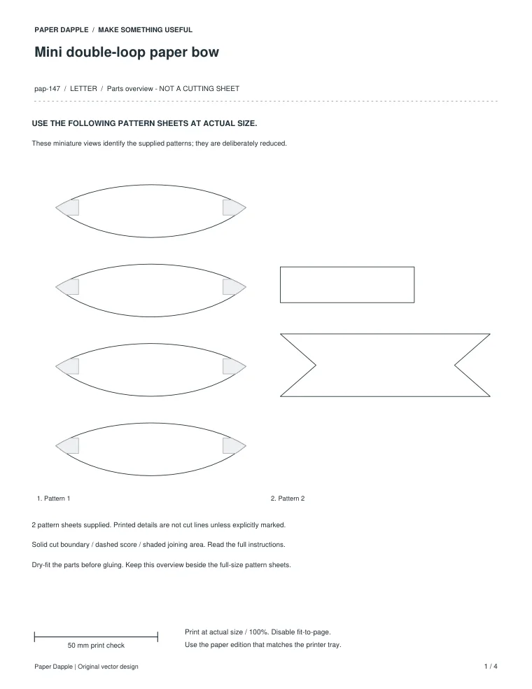 Preview of Mini double-loop paper bow