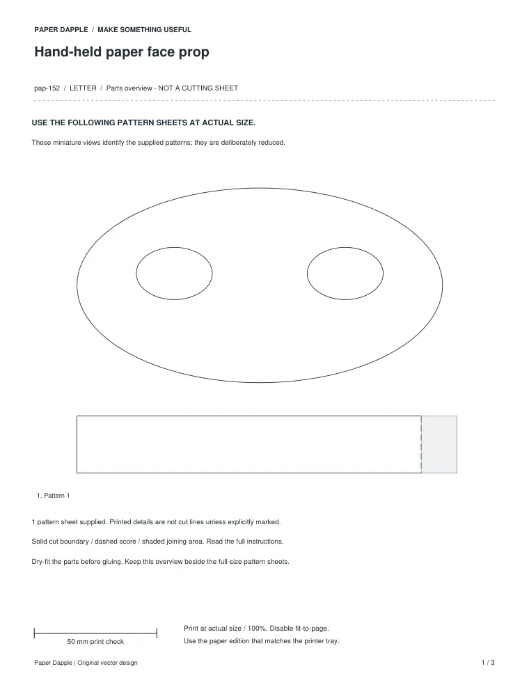 Preview of Hand-held paper face prop