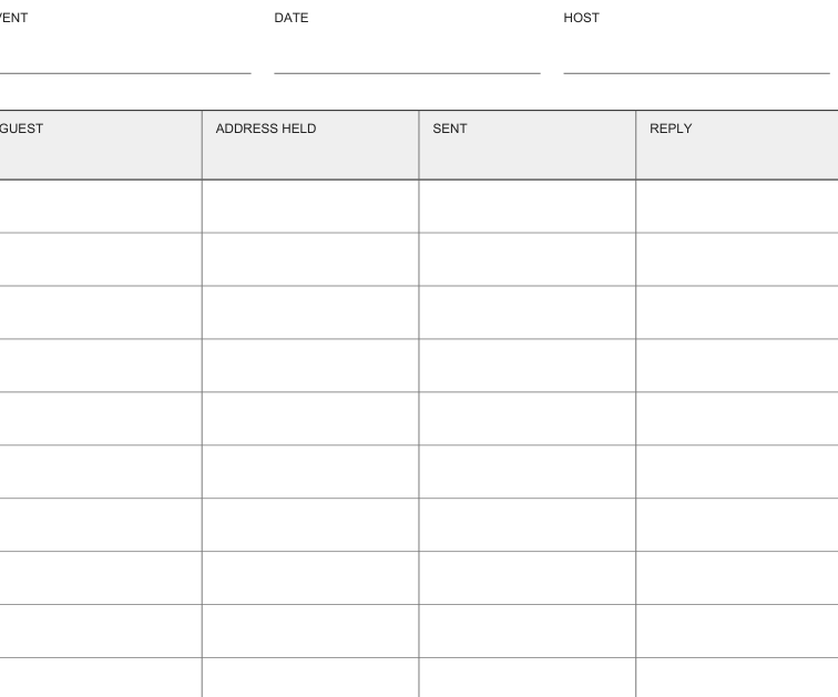 Preview of Invitation planning insert
