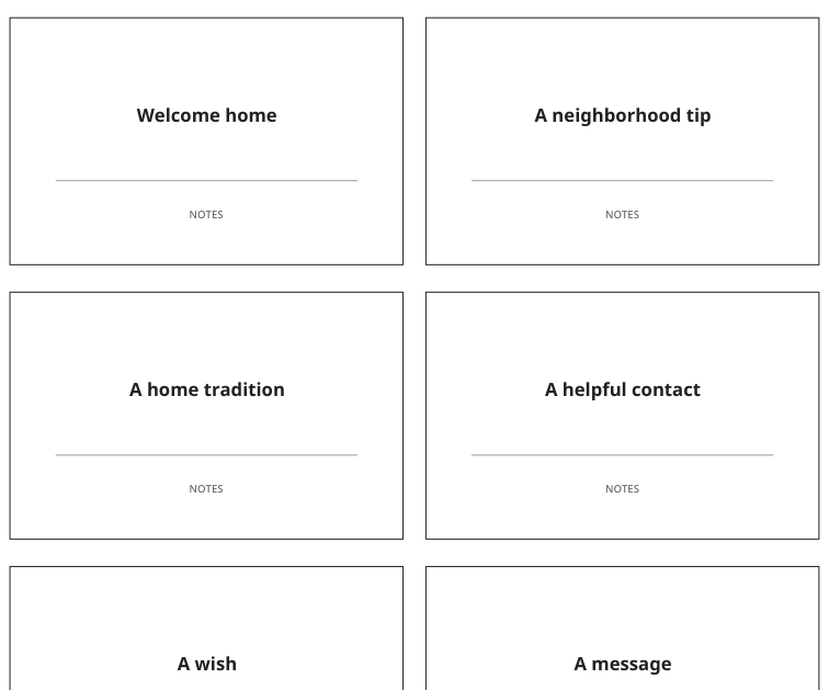 Preview of Housewarming message cards