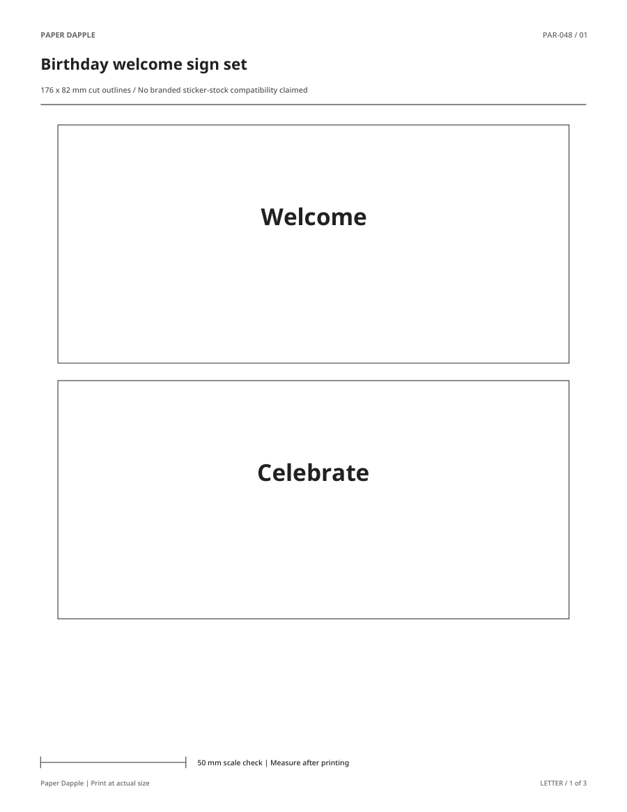 Preview of Birthday welcome sign set