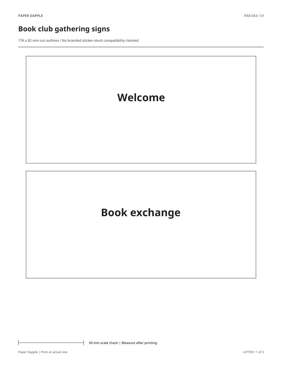 Preview of Book club gathering signs