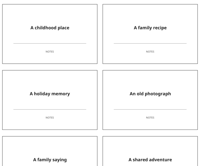 Preview of Family story conversation cards