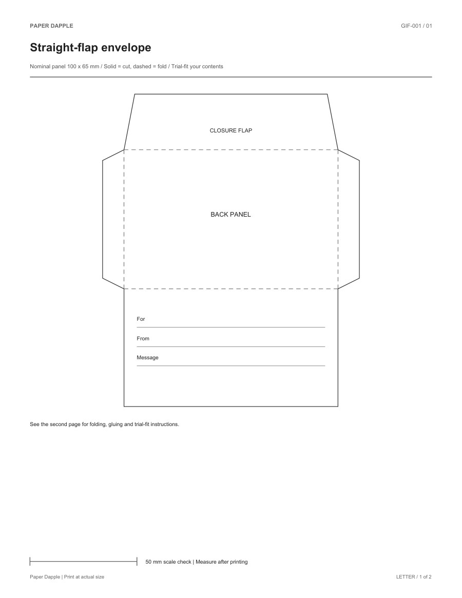 Preview of Straight-flap envelope