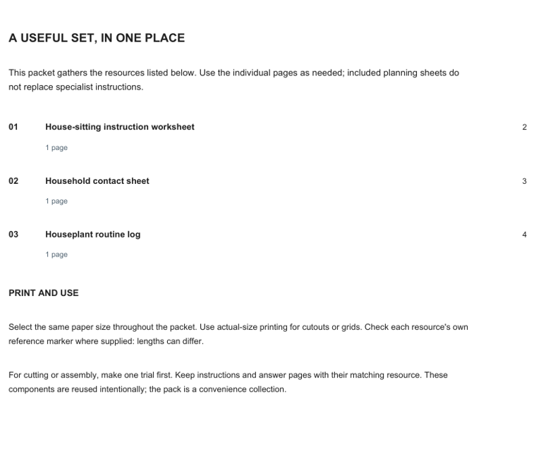 Preview of House-sitter handover kit