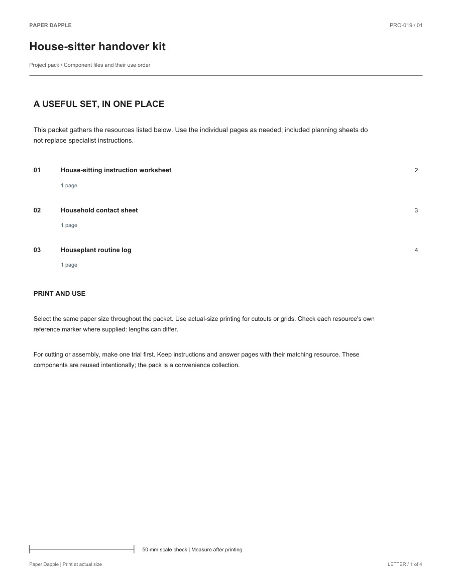 Preview of House-sitter handover kit