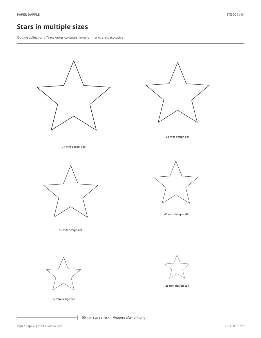Preview of Stars in multiple sizes