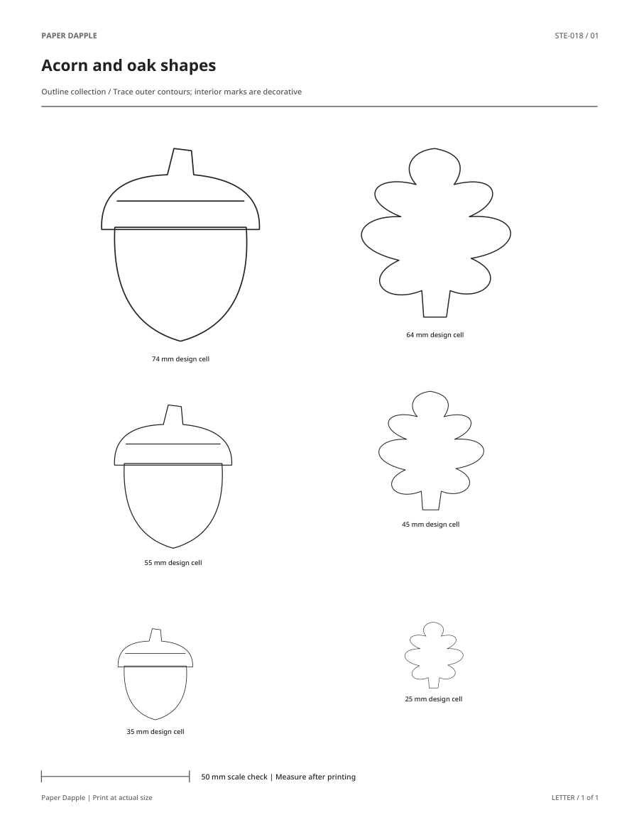 Preview of Acorn and oak shapes