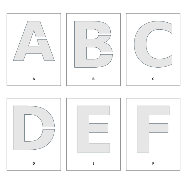 Preview of Bridged uppercase alphabet stencils