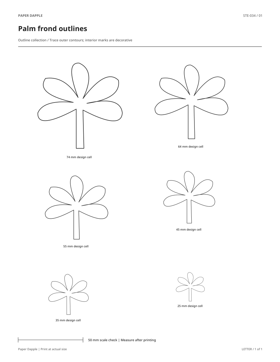 Preview of Palm frond outlines
