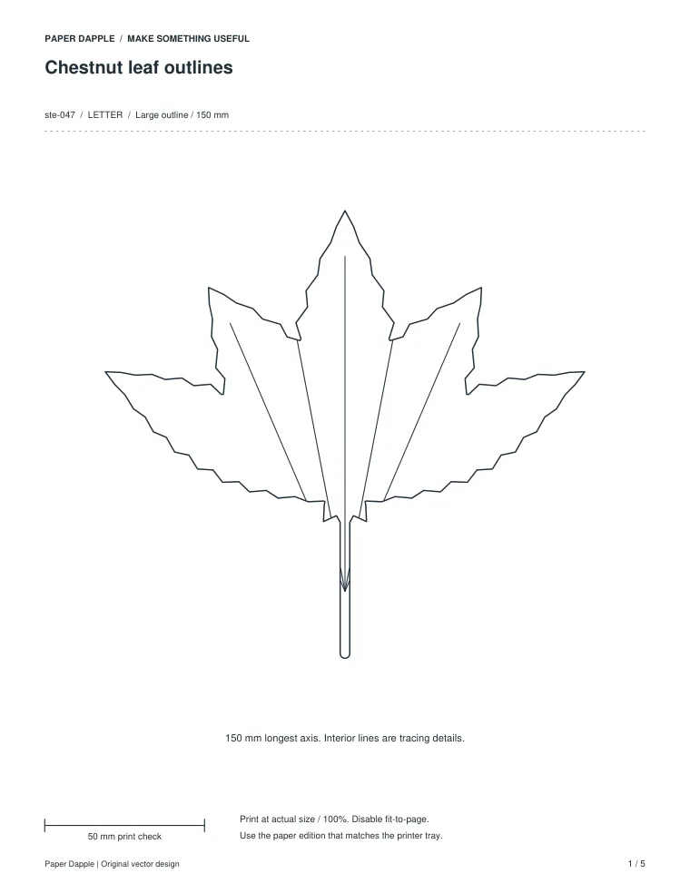 Preview of Chestnut leaf outlines