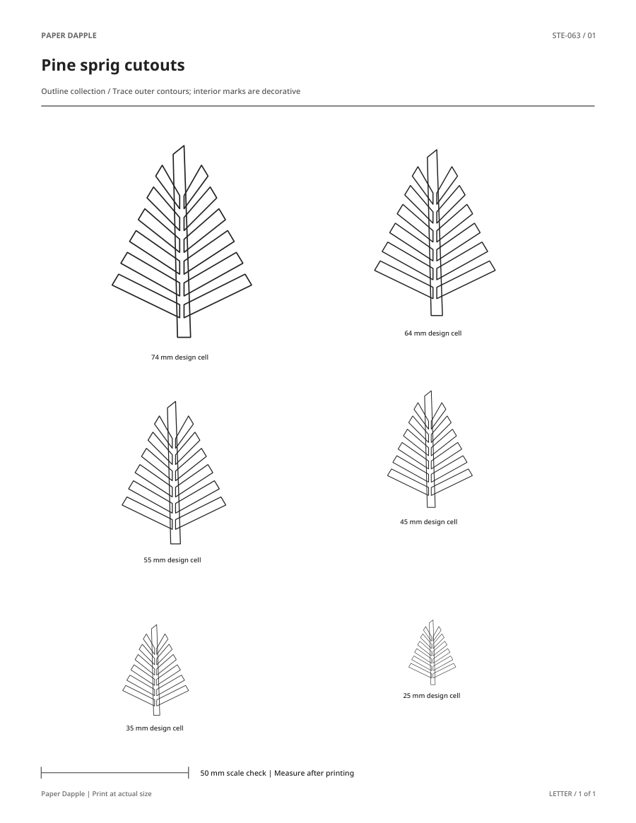 Preview of Pine sprig cutouts