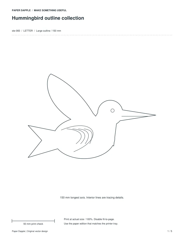 Preview of Hummingbird outline collection