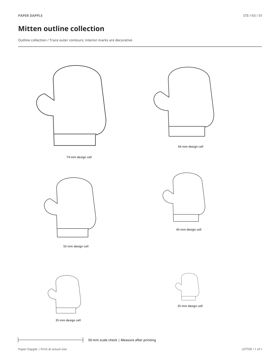 Preview of Mitten outline collection