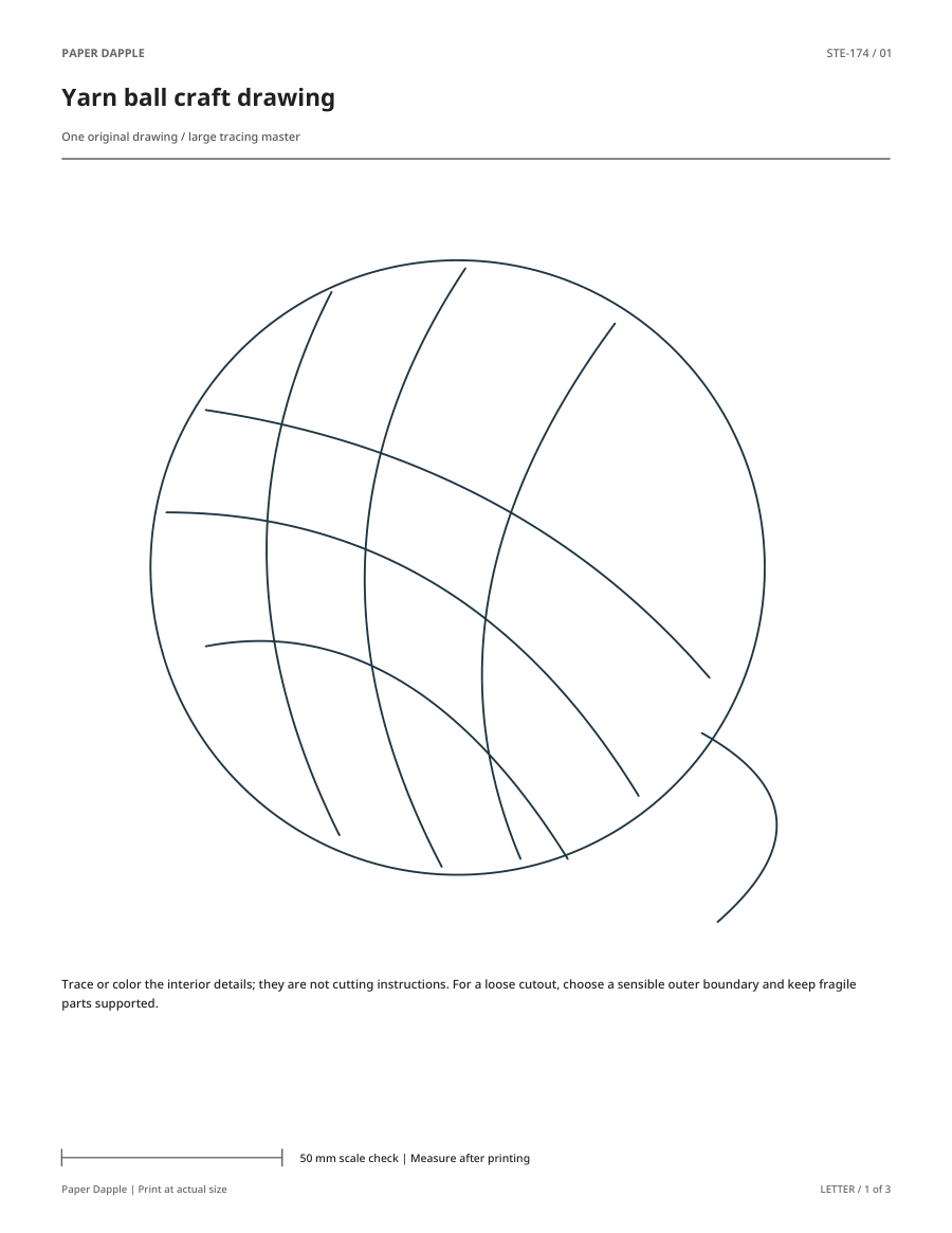 Preview of Yarn ball craft drawing