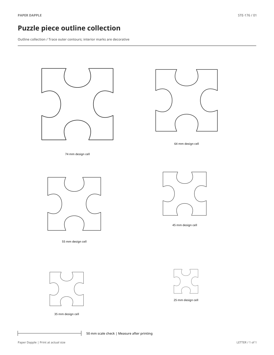 Preview of Puzzle piece outline collection
