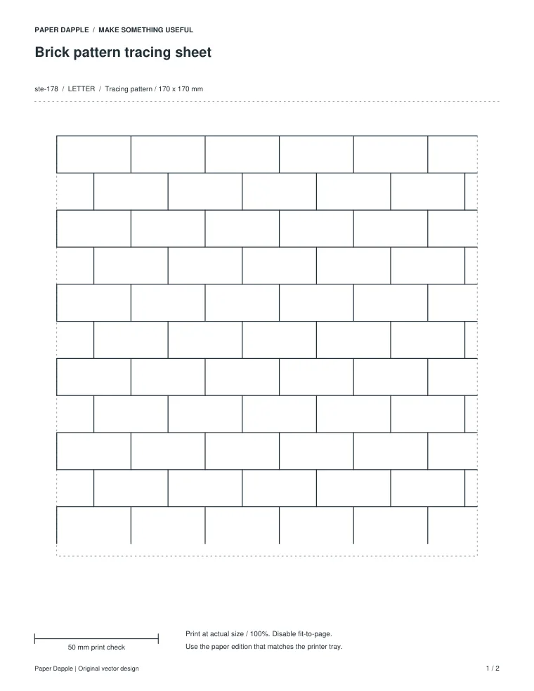 Preview of Brick pattern tracing sheet