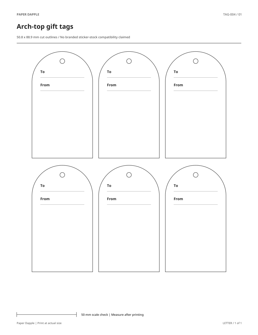 Preview of Arch-top gift tags
