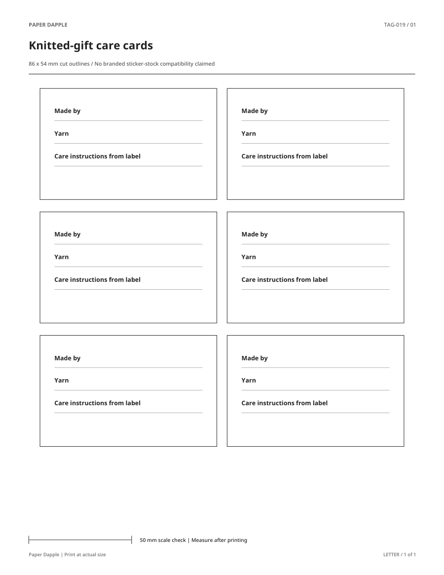 Preview of Knitted-gift care cards