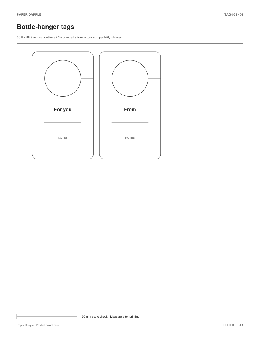 Preview of Bottle-hanger tags