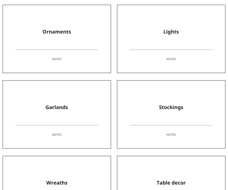 Preview of Holiday ornament storage labels