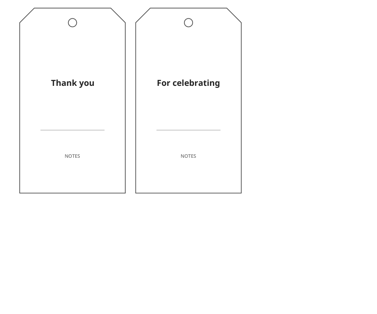 Preview of Party favor thank-you tags