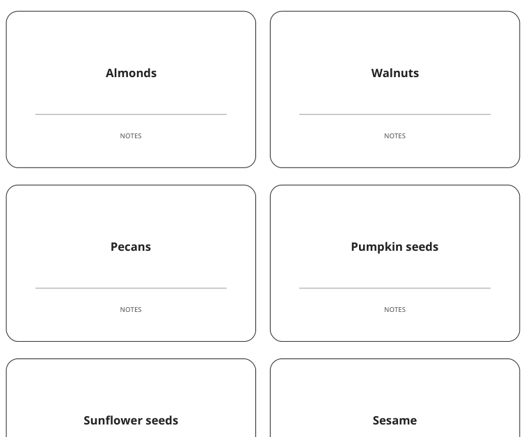 Preview of Nut and seed jar labels