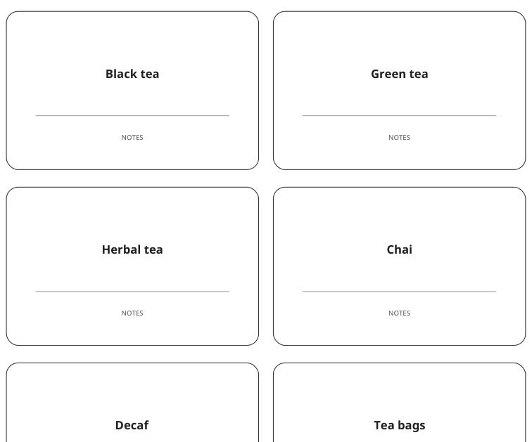 Preview of Tea collection labels