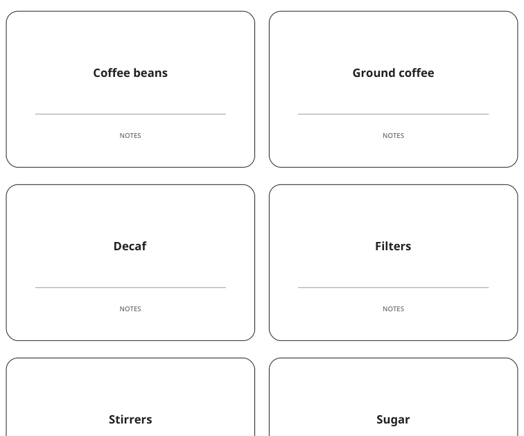 Preview of Coffee station labels