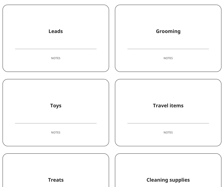 Preview of Pet supply storage labels