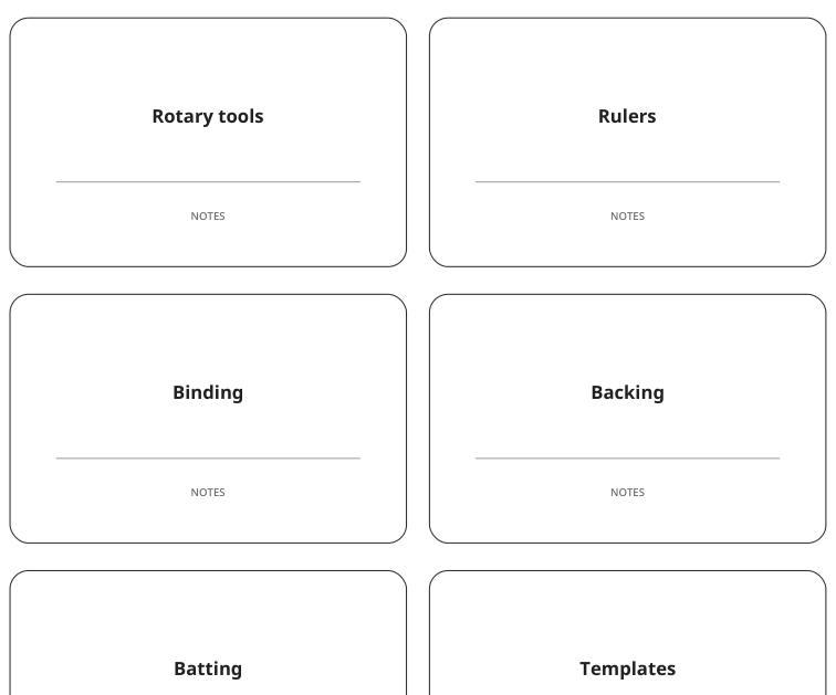 Preview of Quilting supply labels