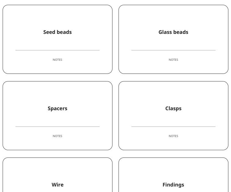 Preview of Bead storage drawer labels