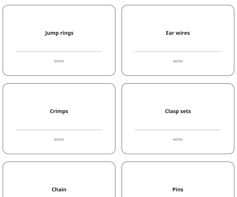 Preview of Jewelry findings labels
