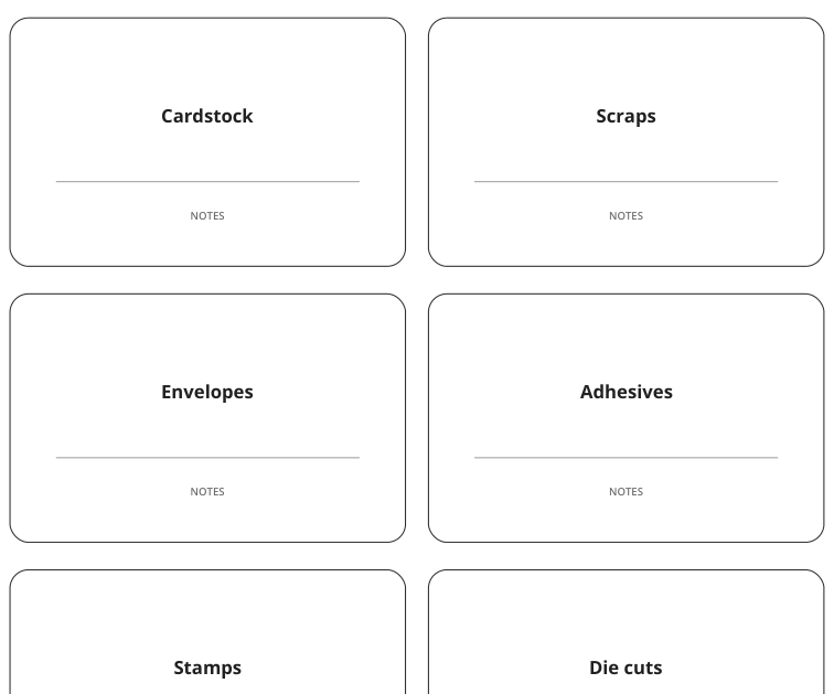 Preview of Paper crafting supply labels