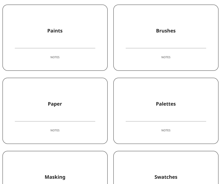 Preview of Watercolor supply labels