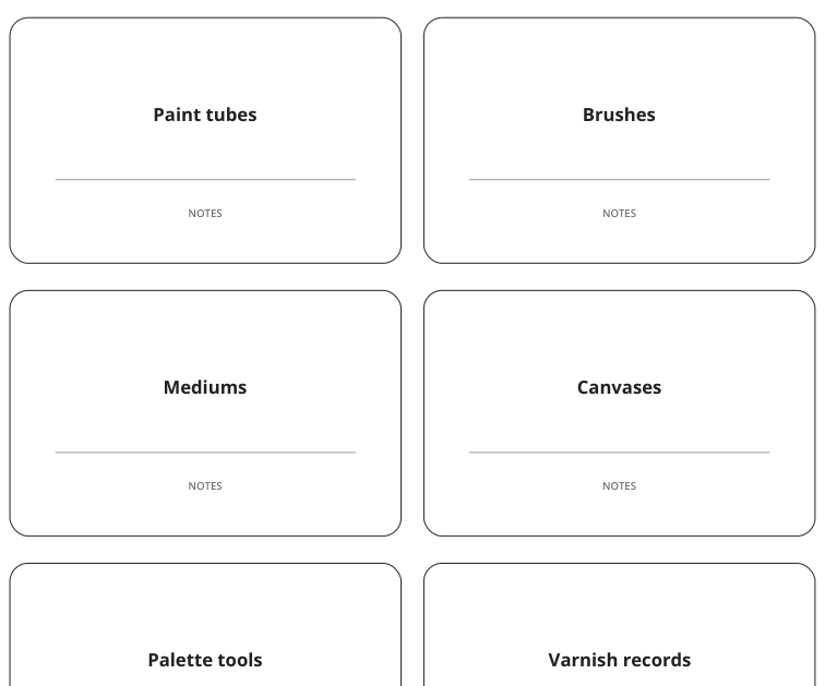 Preview of Acrylic painting supply labels