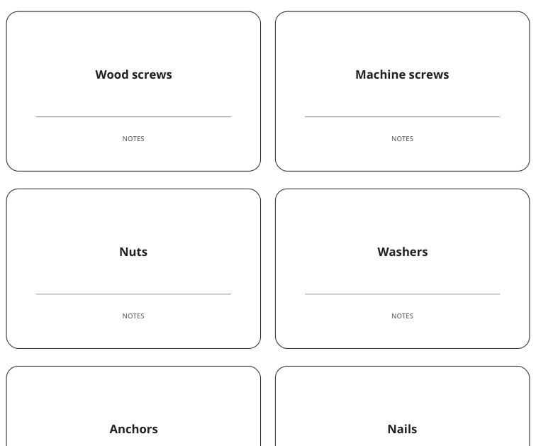 Preview of Fastener organizer labels