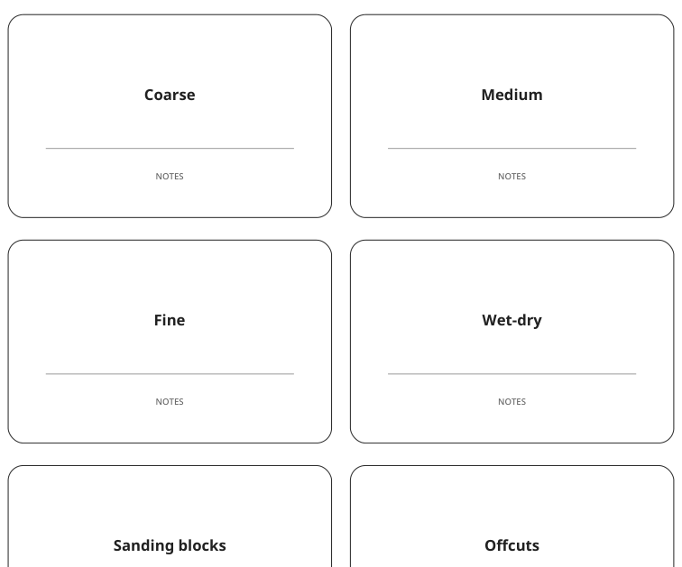 Preview of Sandpaper storage labels